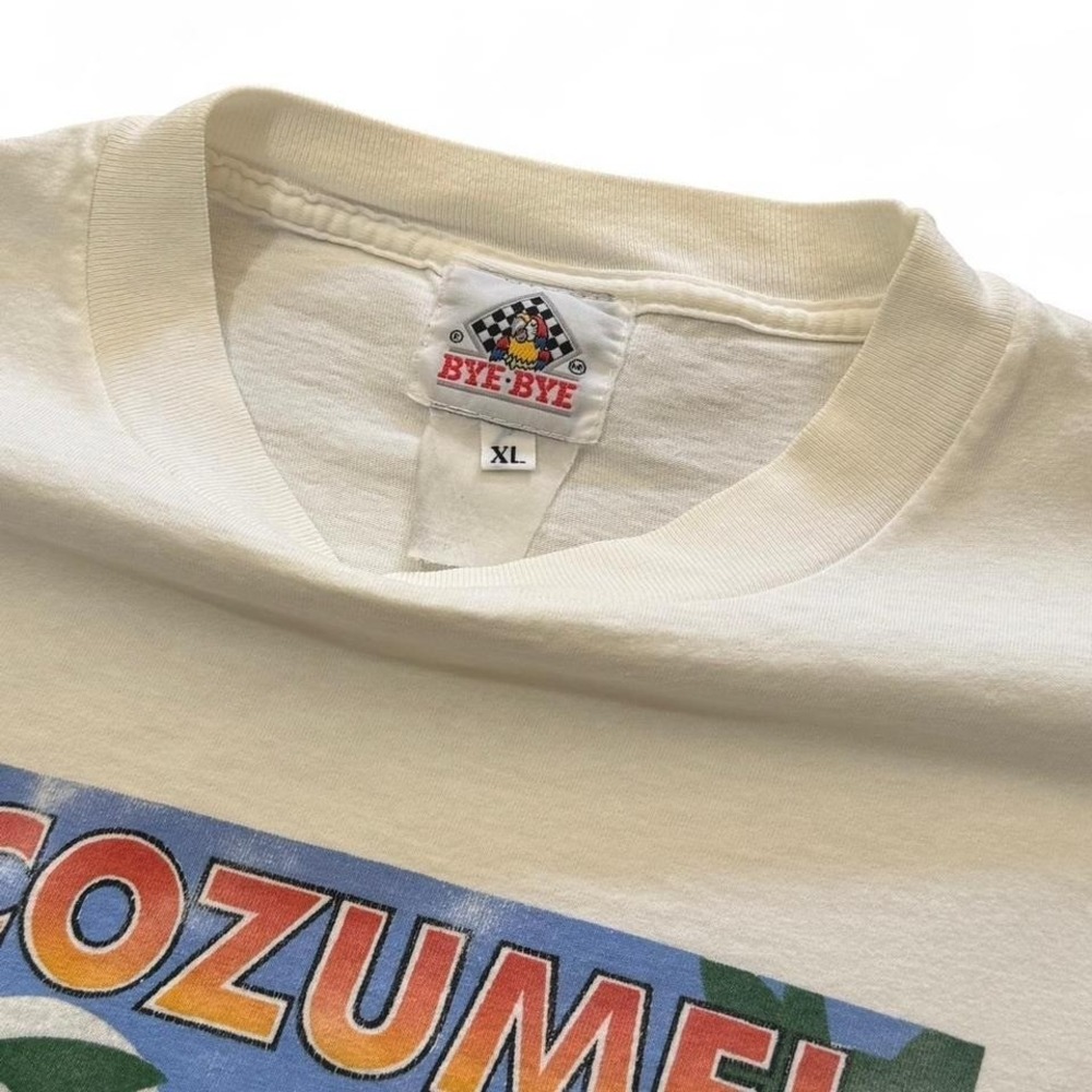 Vintage 90s Cozumel Mexico Beach Graphic Surf Tourism Travel Souvenir T-shirt XL - Picture 3 of 7